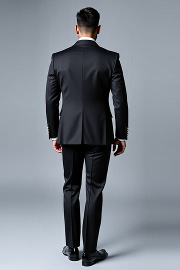 Black Notched Lapel Single Breasted 3 Pieces Men's Prom Suits